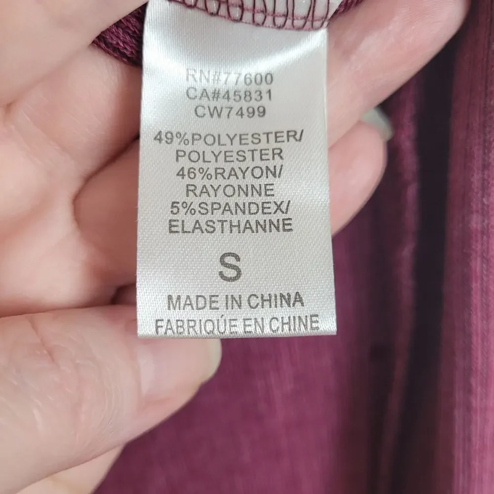 New Chaser pomegranate purple ruffled open front duster cardigan Size Small Boho